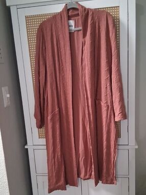 BB Dakota Dusty Rose Open-Front Long Duster